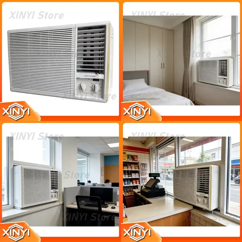 for Yetian 6000BTU Window Type Air Conditioner Fixed Speed Fast Cooling Only Durable Electric AC Unit for Home Office Use