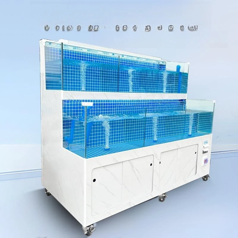 Seafood Pool Commercial Refrigeration All-in-One Machine Seafood Tank Fresh Supermarket Shellfish Seawater Tank Full Set