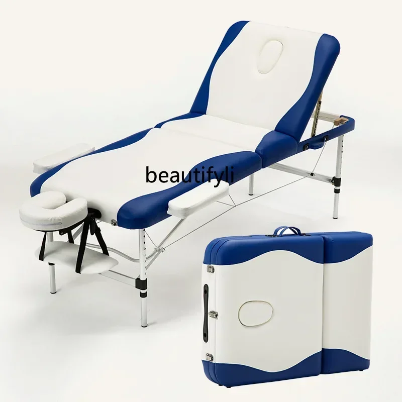 

Folding Facial Bed Massage Couch Portable New Aluminum Alloy Massage Therapy Fire Therapy Bed Portable