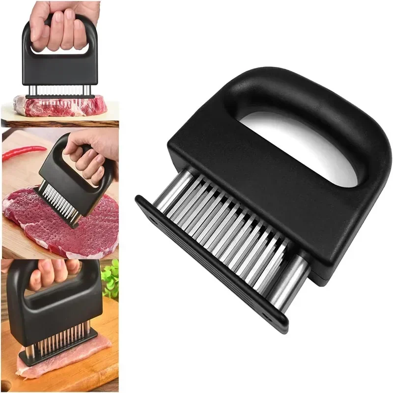 Meat Tenderizer with 48 Stainless Steel Ultra Sharp Needle Blades Tenderizing Beef Pork Turkey Cooking Essential Kitchen Tool