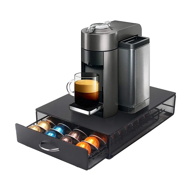 

Accommodate 40 Capsules Coffee Capsule Pod Holder Breathable Mesh Storage Rack Office Pantry Coffee Capsules Organizer Drawer