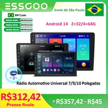 Essgoo rádio do carro android 14 carplay vídeo multimídia automático 7/9/10 ''estéreo universal para volkswagen nissan hyundai kia toyota