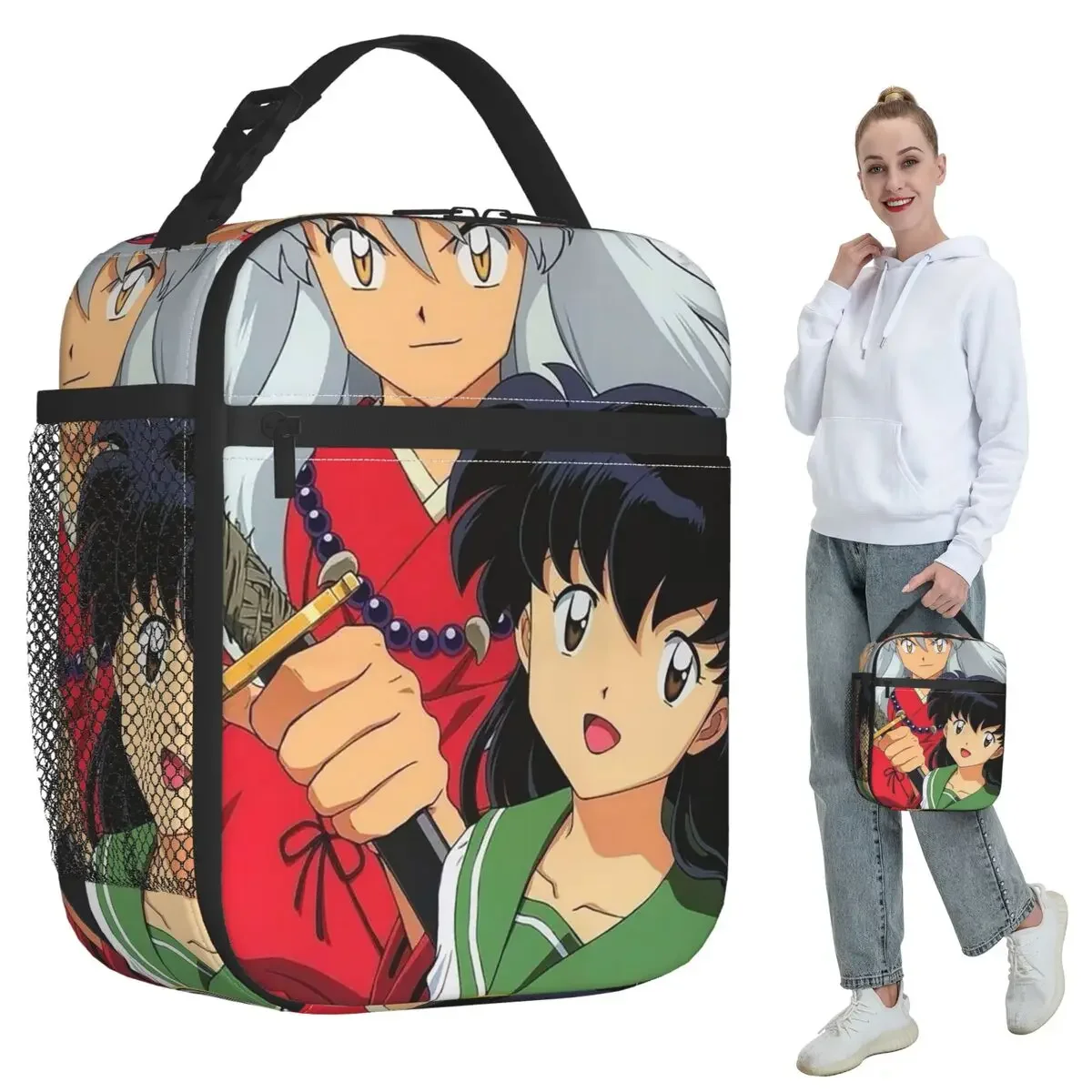 Manga Kimono Inuyasha Sesshomaru Insulated Lunch Bag for Kids School Cooler Thermal Food Box Tote Leakproof Lunch Boxe Container