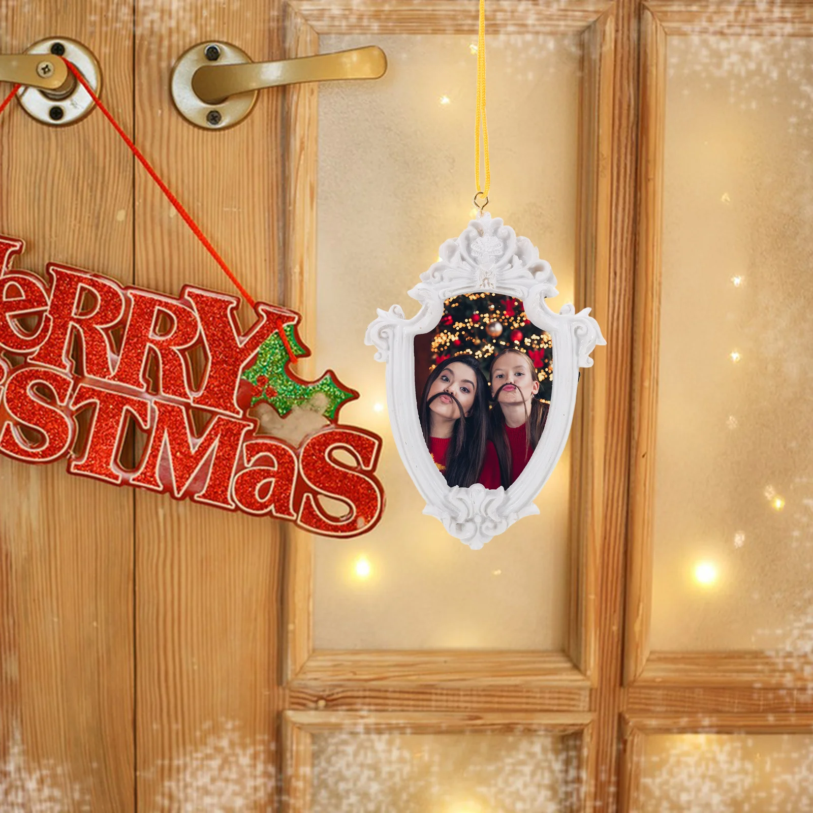 

Oval Picture Frame Christmas Diy Home Decor Tree Photo Craft Ornaments for Garland