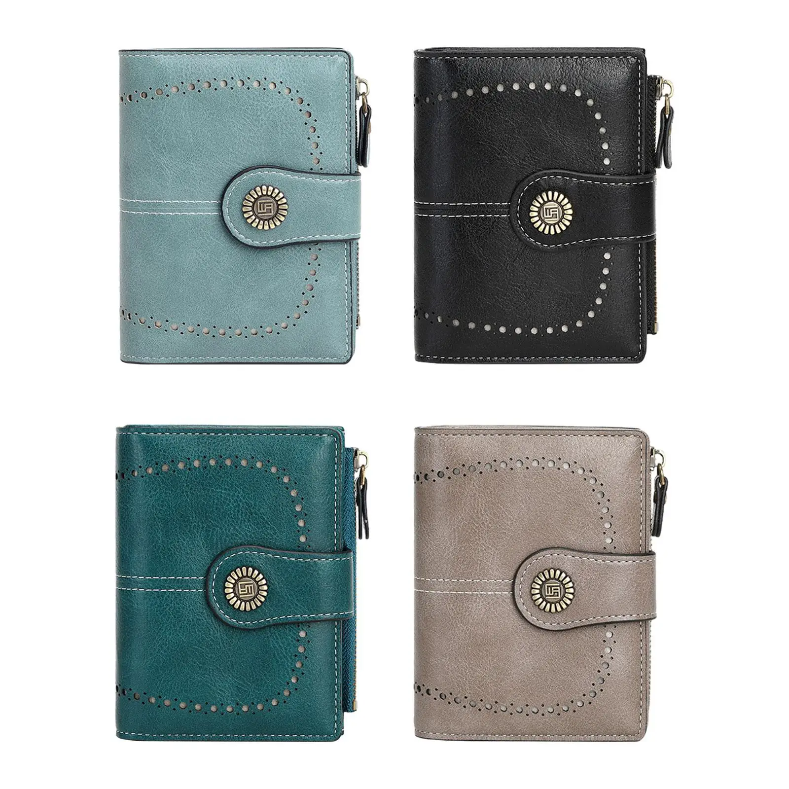 Women Wallet Credit Card Holder Lightweight Versatile with ID Window Gift RFID Blocking Wallet for Trip Travel Shopping Business