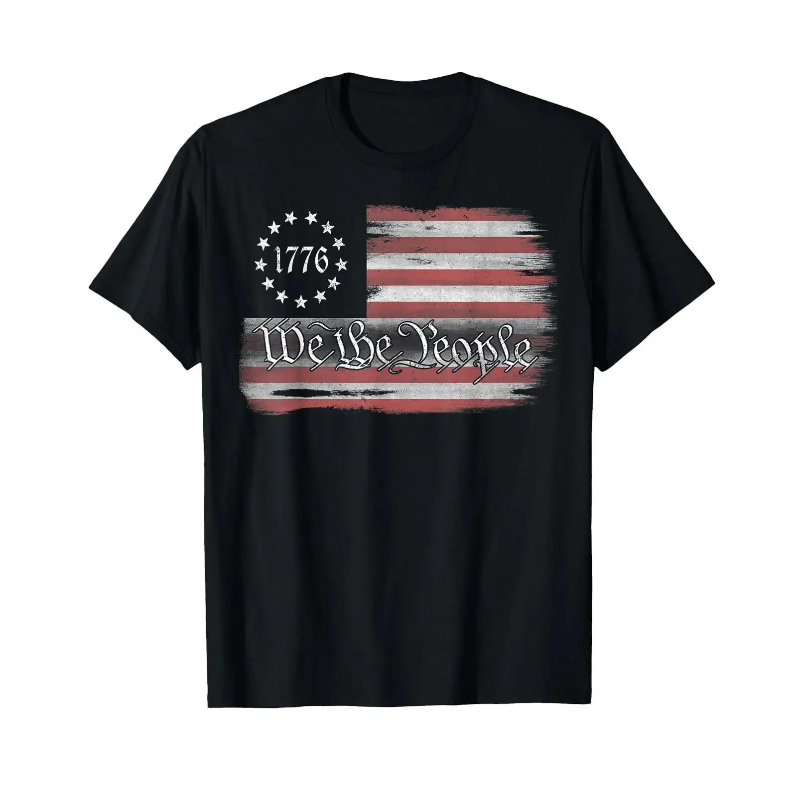Футболка Betsy Ross Flag 1776 We The People, черная, винтажная, с графическим принтом, дышащая, слегка удобная, стильная, мягкая