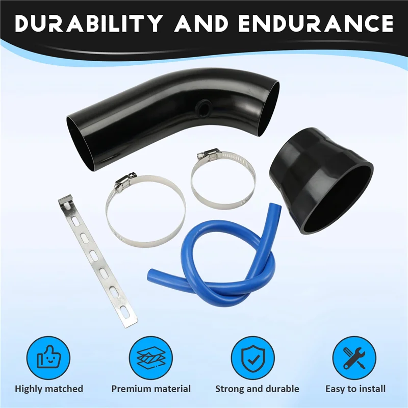 Lufteinlasssystem 3" 76 mm Universal Aluminium Auto Ansaugrohr Kit Turbo Induktionsrohr