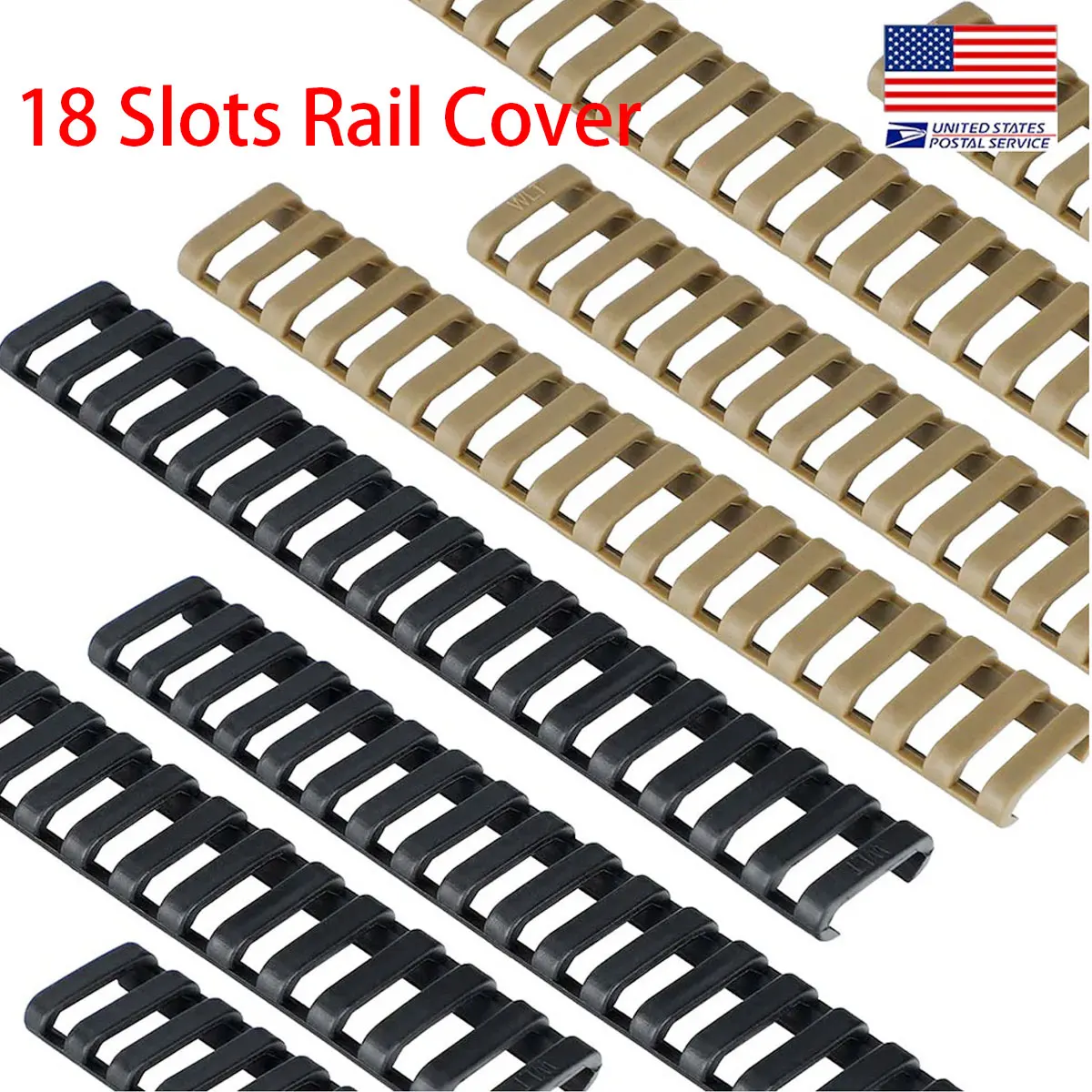 Tactique 4 pièces en caoutchouc 18 fentes 20mm Picatinny Rail couverture Airsoft main protecteur échelle en forme pour fusil montage tir