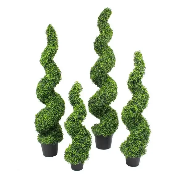 RUOPEI 6 Feet Wide Bonsai Boxwood Spiral Topiary Artificial Tree Silk Plant for Indoor Outdoor Decorative