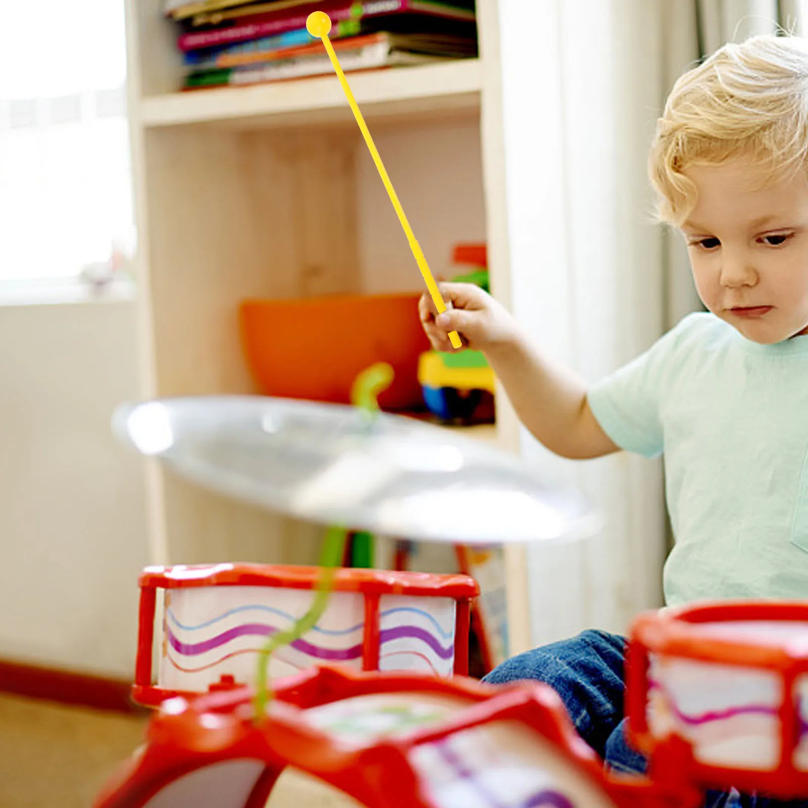 

10Pcs Children Drum Mallets Lightweight Plastic Tongue Drumsticks for Stage Practice Percussion Instrument Accessories