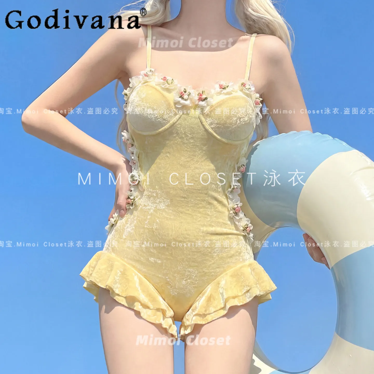 

Новинка лета 2026: Женский сексуальный купальник-платье с объемными цветами, модный повседневный купальный костюм для девушек, стройнящий силуэт