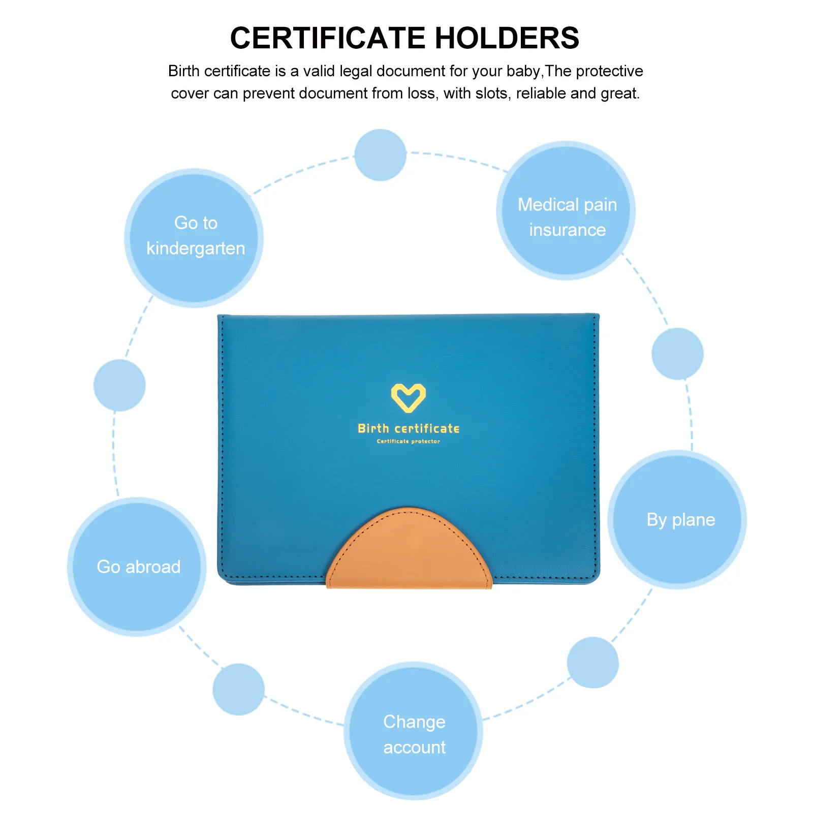 Copertina del certificato di nascita Porta documenti per bambini per la protezione del libro di salute Forniture Giacca sfusa