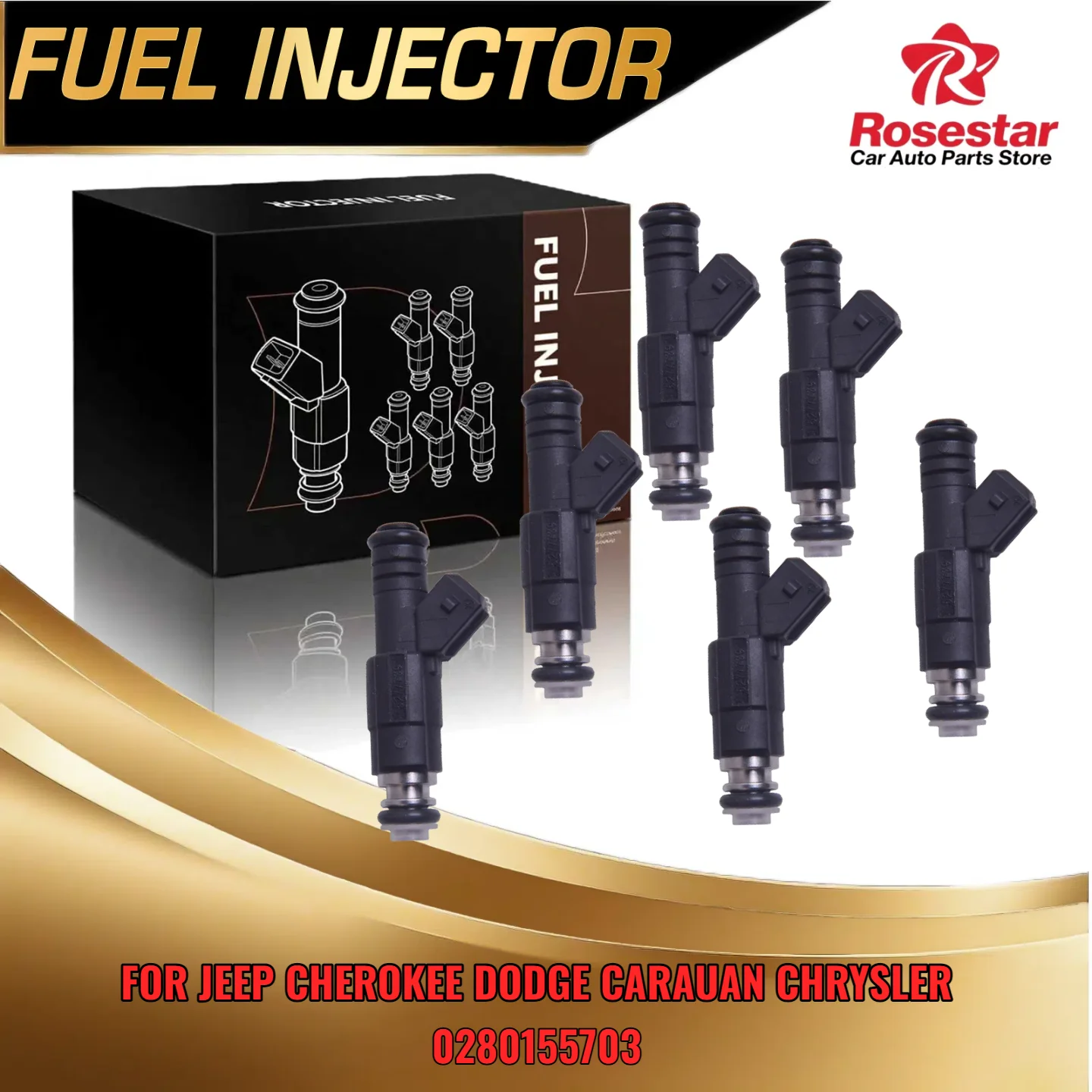 

6 PCS Fuel Injector for Jeep Cherokee for Jeep Wrangler for Dodge Caravan V6 3 3L Engine