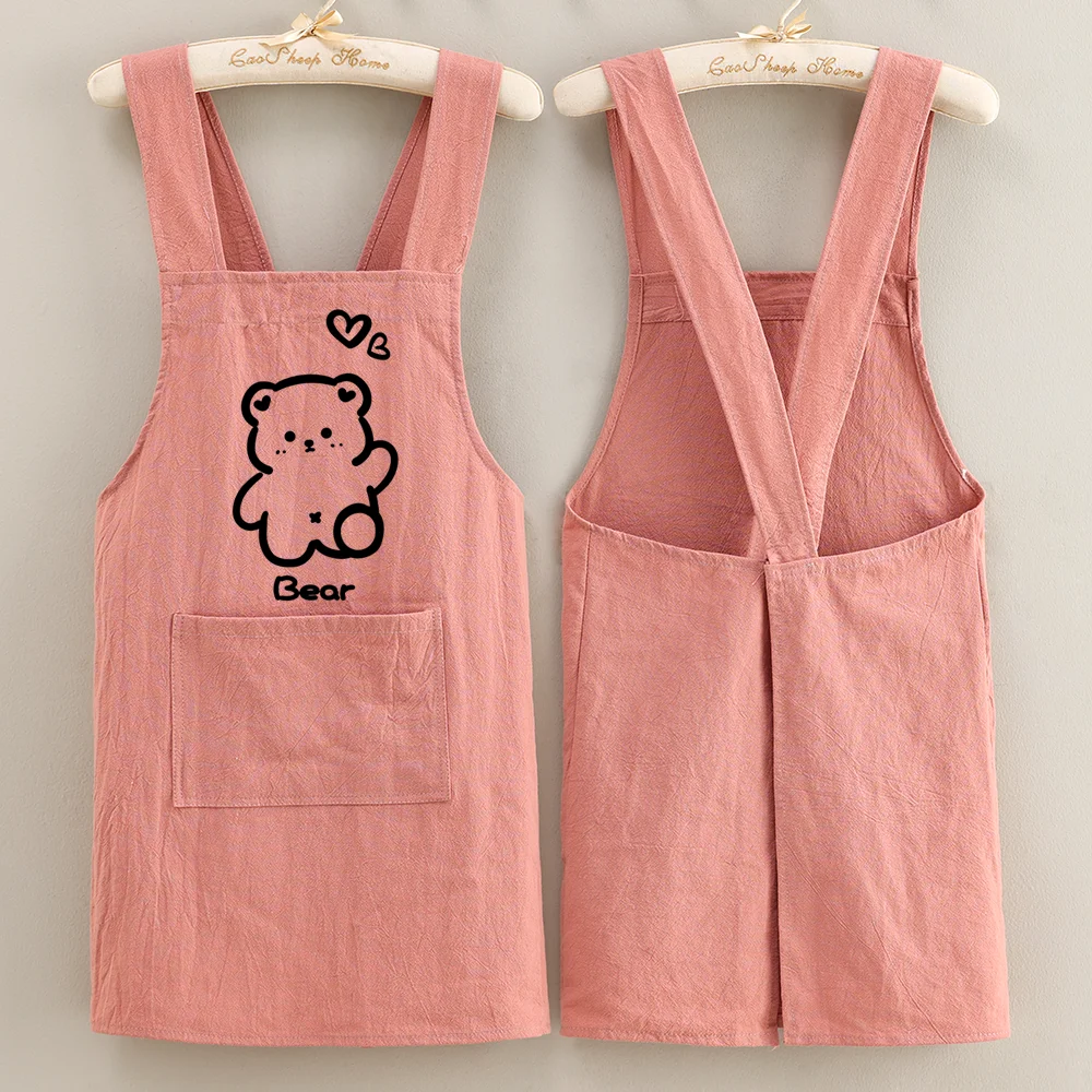 ผ้ากันเปื้อนผ้าฝ้ายบางสำหรับฤด - Home Cooking Work บทวิจารณ์และราคา