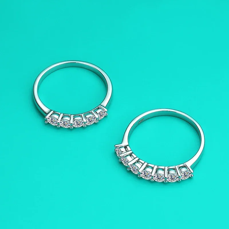ALITREE D cincin Moissanite warna 925 Sterling silver potongan bulat VS1 cincin koktail berlian untuk wanita perhiasan Aksesori pernikahan