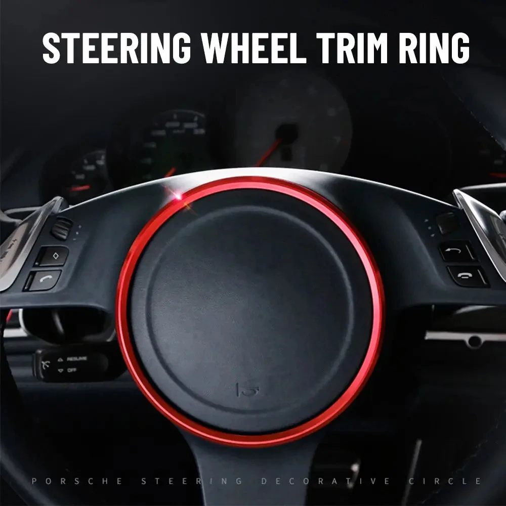 ​Aluminum Alloy Steering Wheel Ring Decoration Trim For Porsche Cayenne Panamera Macan 911