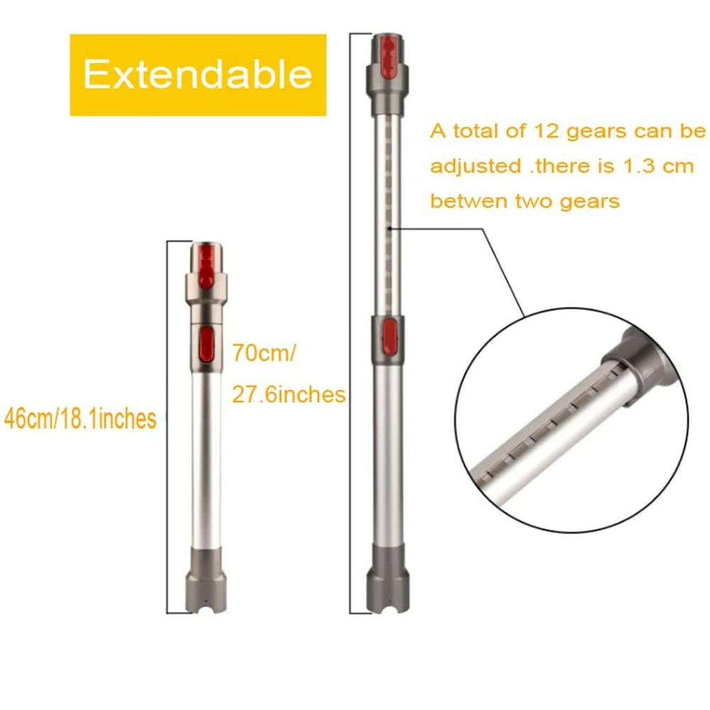 Extension Rod Telescopic Straight Pipe For Dyson V7/V8/V10/V11 Vacuum Cleaner Extension Rod Accessories Telescopic Straight Tube