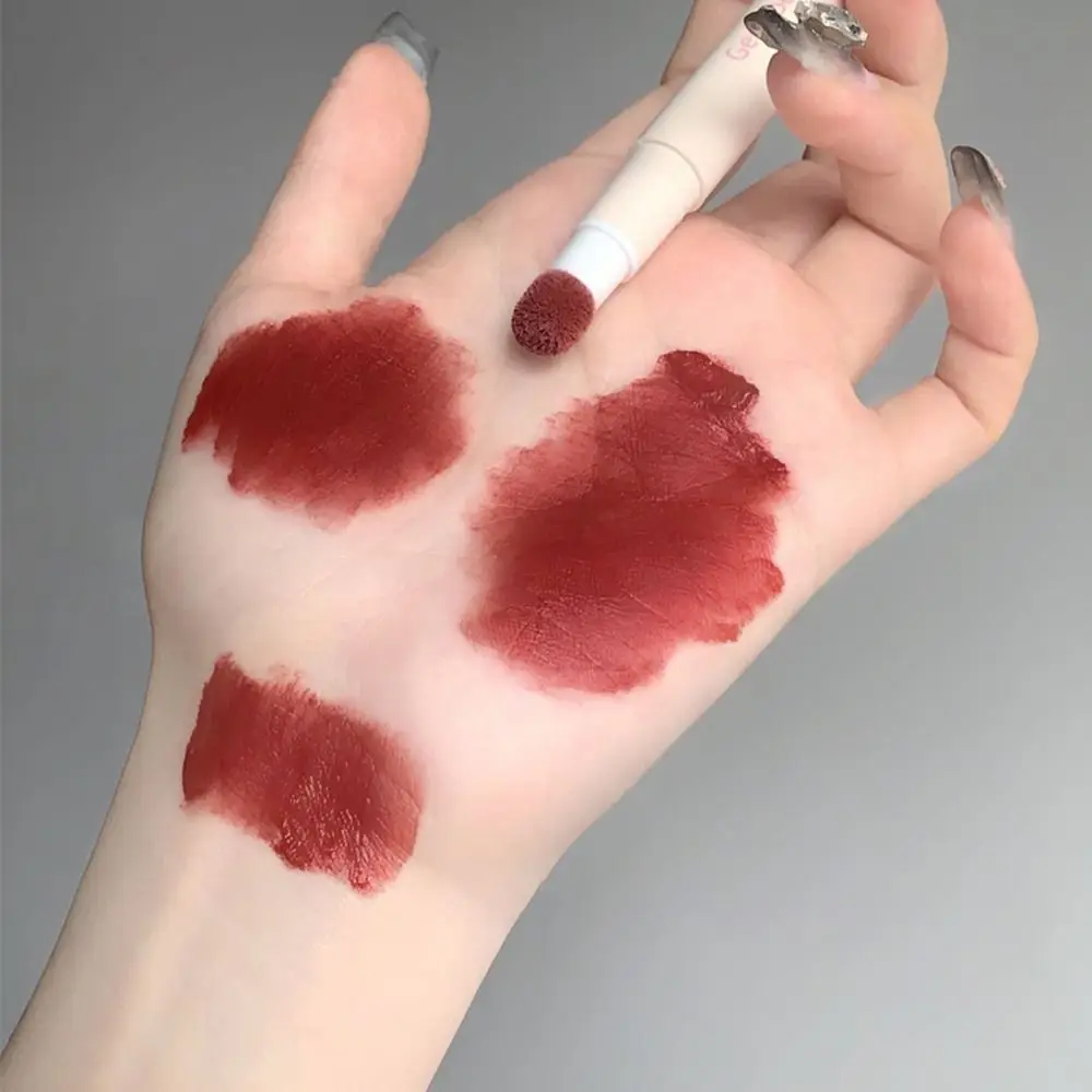 Soffice velluto cuscino d'aria crema in polvere per labbra rossetto opaco impermeabile a lunga durata trucco lucidalabbra con testa in spugna multiuso