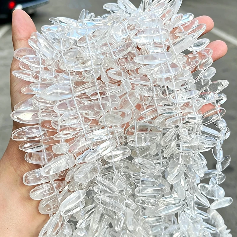 Natural Irregular Stone Beads Rock Quartz White Crystal Loose Long Beads DIY For Jewelry Making Necklace Bracelet Accessories