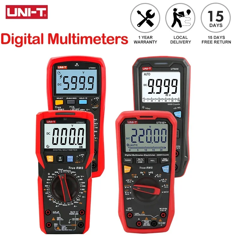 

UNI-T Multimeter Digital UT89XD UT89XE UT61E+ UT61D+ UT61B+ UT890C UT890D+ UT60S UT60BT AC DC Ammeter Voltage Tester Multimetro