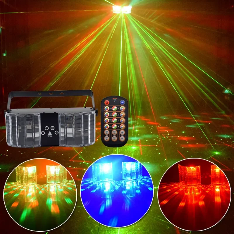 

Christmas Decoration Luces LED RGB DJ Stage Strobe Laser Projector Light Music Beam Lamp Sound Control for Disco Party Club