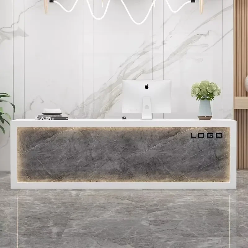 Luxury Simple Reception Desks Glamour Premium Cool Unique Bar Counter Aesthetic Design Mueble De Recepcion Reception Desks Salon