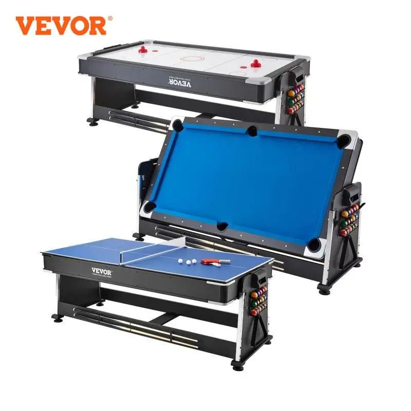 VEVOR 3-in-1 Rotating Swivel Multi Game Table with Air Hockey Billiards/Pool and Table Tennis 88