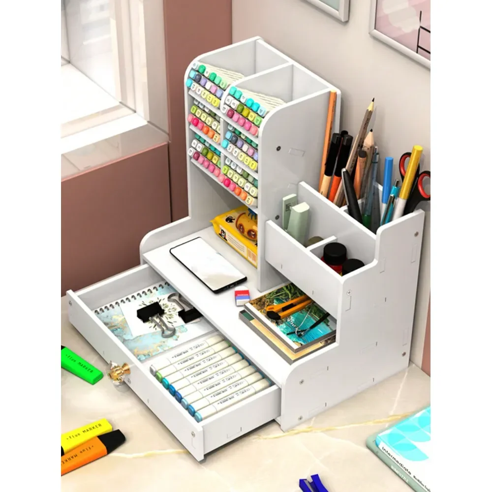 

Настольный органайзер на 10 отделений, белый, с диагональным размещением, для офисных принадлежностей, держатель для ручек, аксессуары для офиса