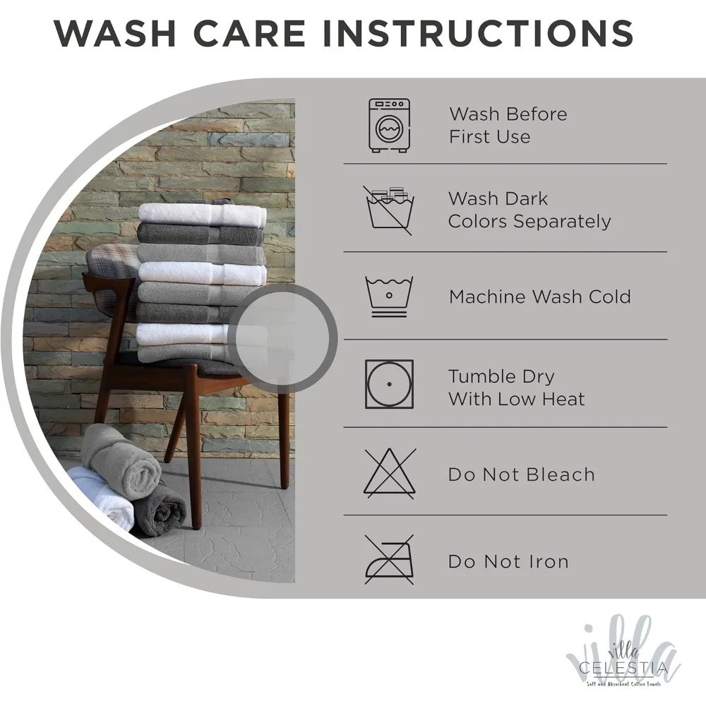 مجموعة مناشف حمام قطنية مستدامة: 18 مناشف حمام، 6 مناشف يد، 8 مناشف - ناعمة ماصة، قطن ممشط يدوم طويلاً #6