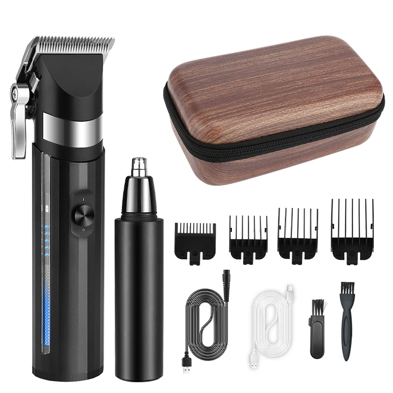 2500mAh Electric Hair Clipper Suit Oil Head Carving Trimmer For Men's Household Cutter Nose Shaver Lithium Battery Strong Power