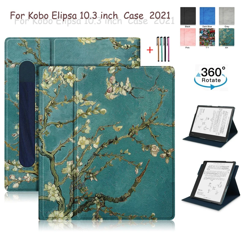 10.3inch Case For Kobo Elipsa Ereader 2021 Cover Rotating ebook reader Smart Shell Funda for Kobo Elipsa 10.3inch Protector Case