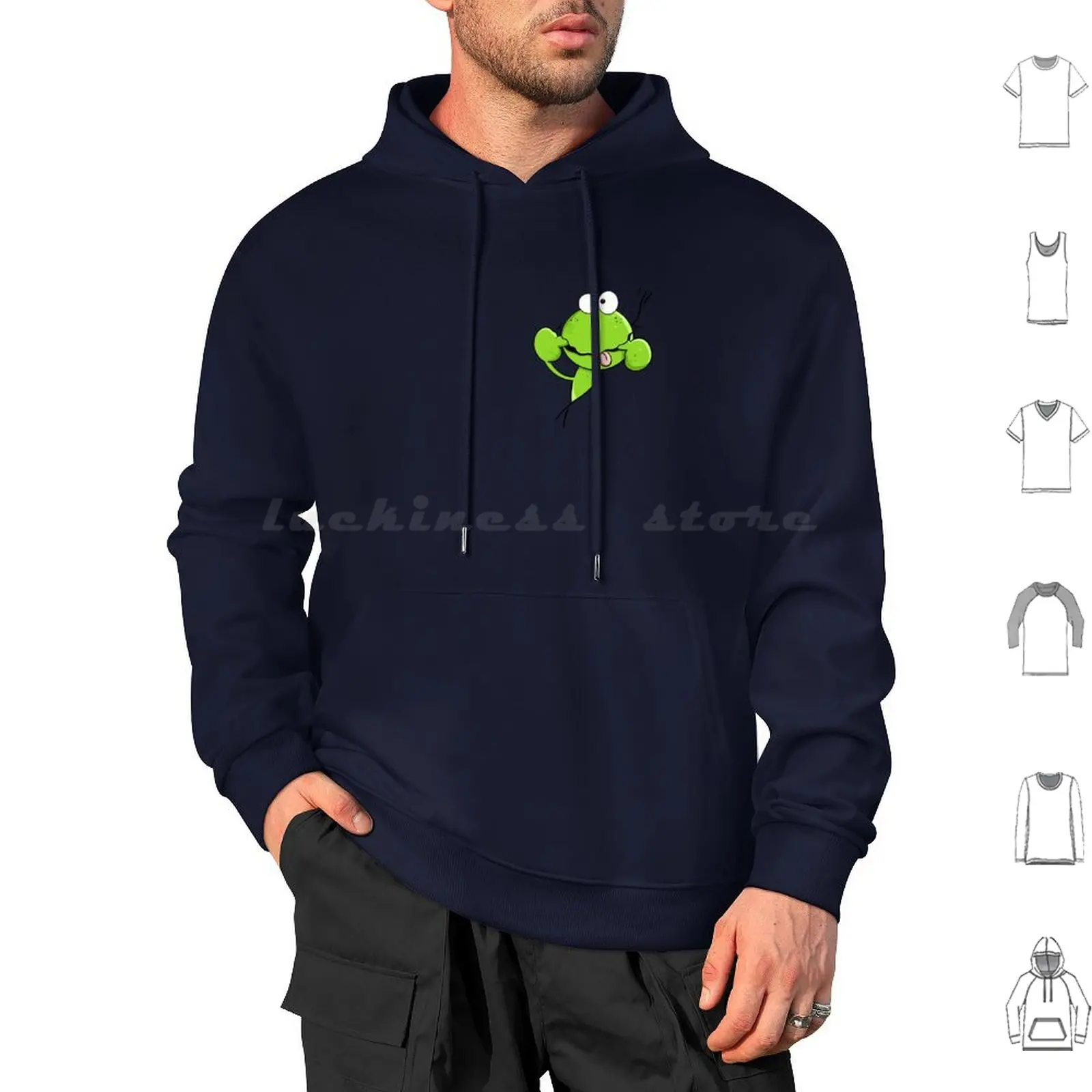 Cheeky Frog Hoodies Long Sleeve Frog Frogs Frog Cartoon Frog Head Frog Cartoon Humor Fun Cheeky Naughty Tongue