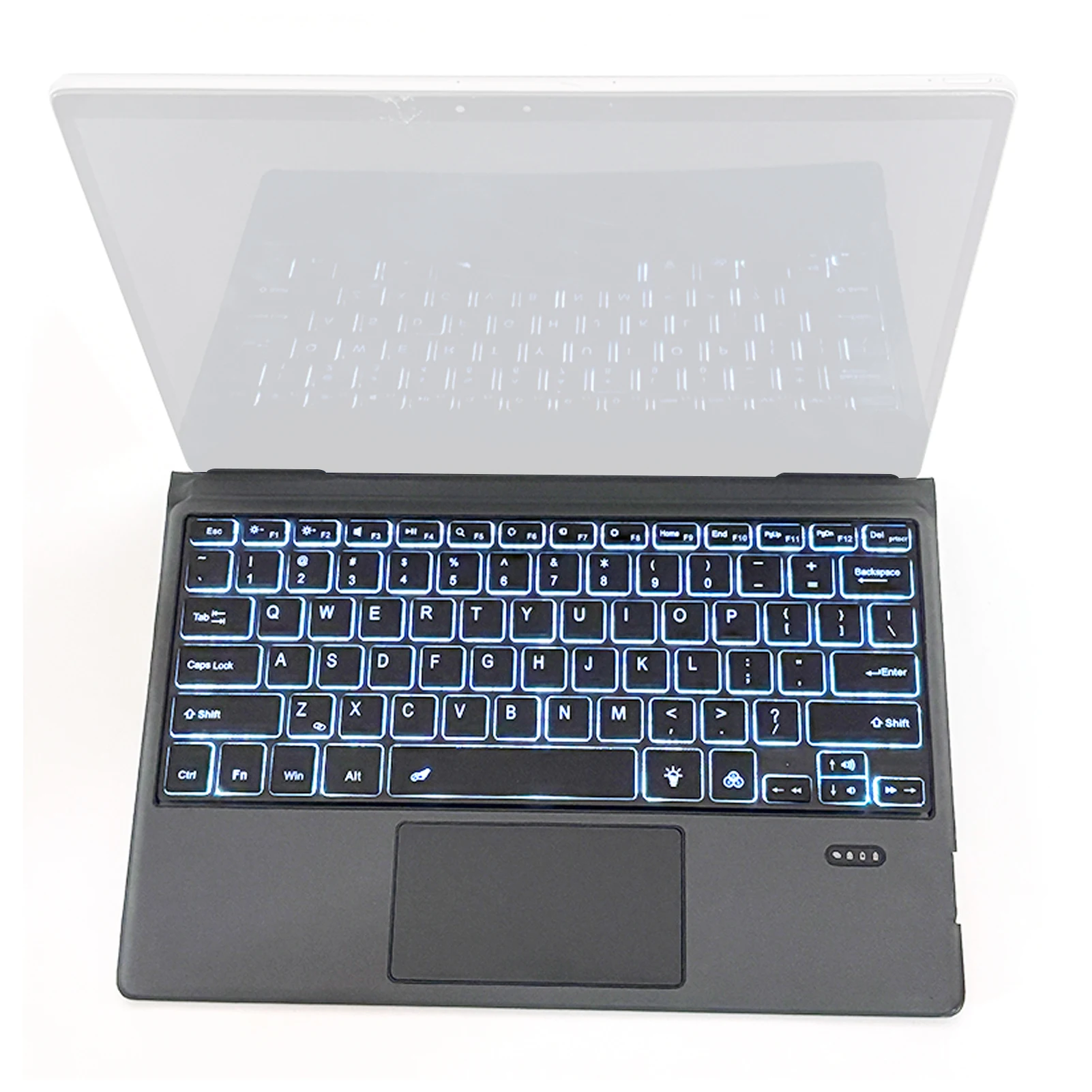 Tablet Keyboard with Touchpad Tablet Keyboard Fits for Dell BT Wireless Backlit with Large Touchpad Strong Magnetic Detachable