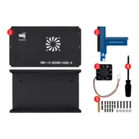 Waveshare CM4-IO-BOARD-CASE-A for Raspberry Pi Compute Module 4 CM4 IO Expansion Board Metal Frosted Case with Fan