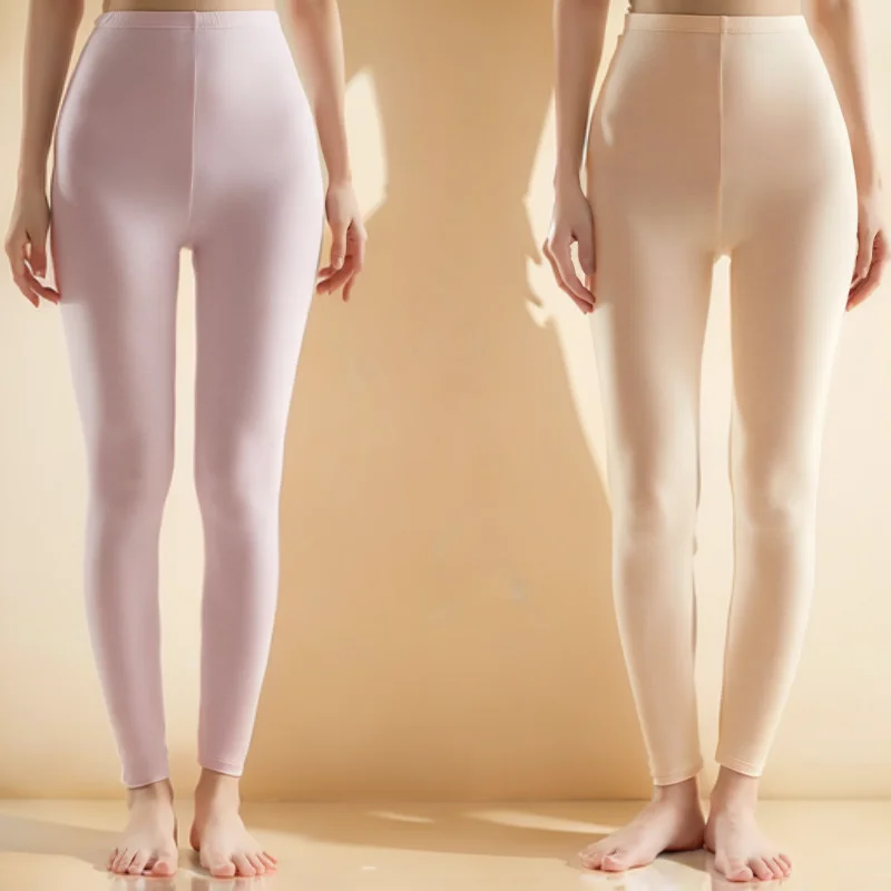 Leggings térmicas femininas primavera outono sem forro apertam v-buttocks tom fino-ajuste ins goth absorvente suor pele-apertado preto azul