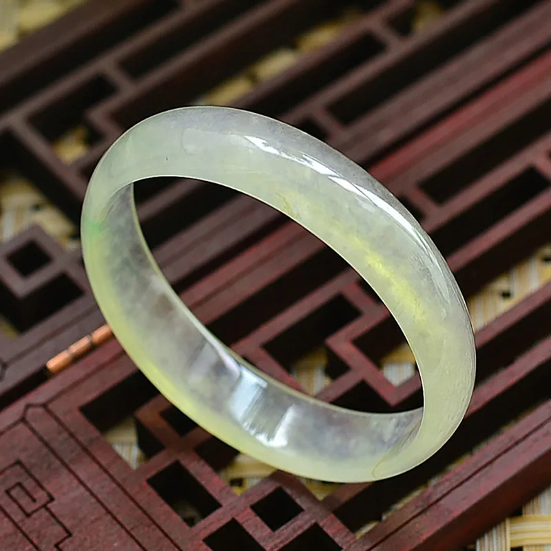 Natural Burmese Jade Bracelet Ice Oval Royal Jade Bracelet 55-62mm B0027