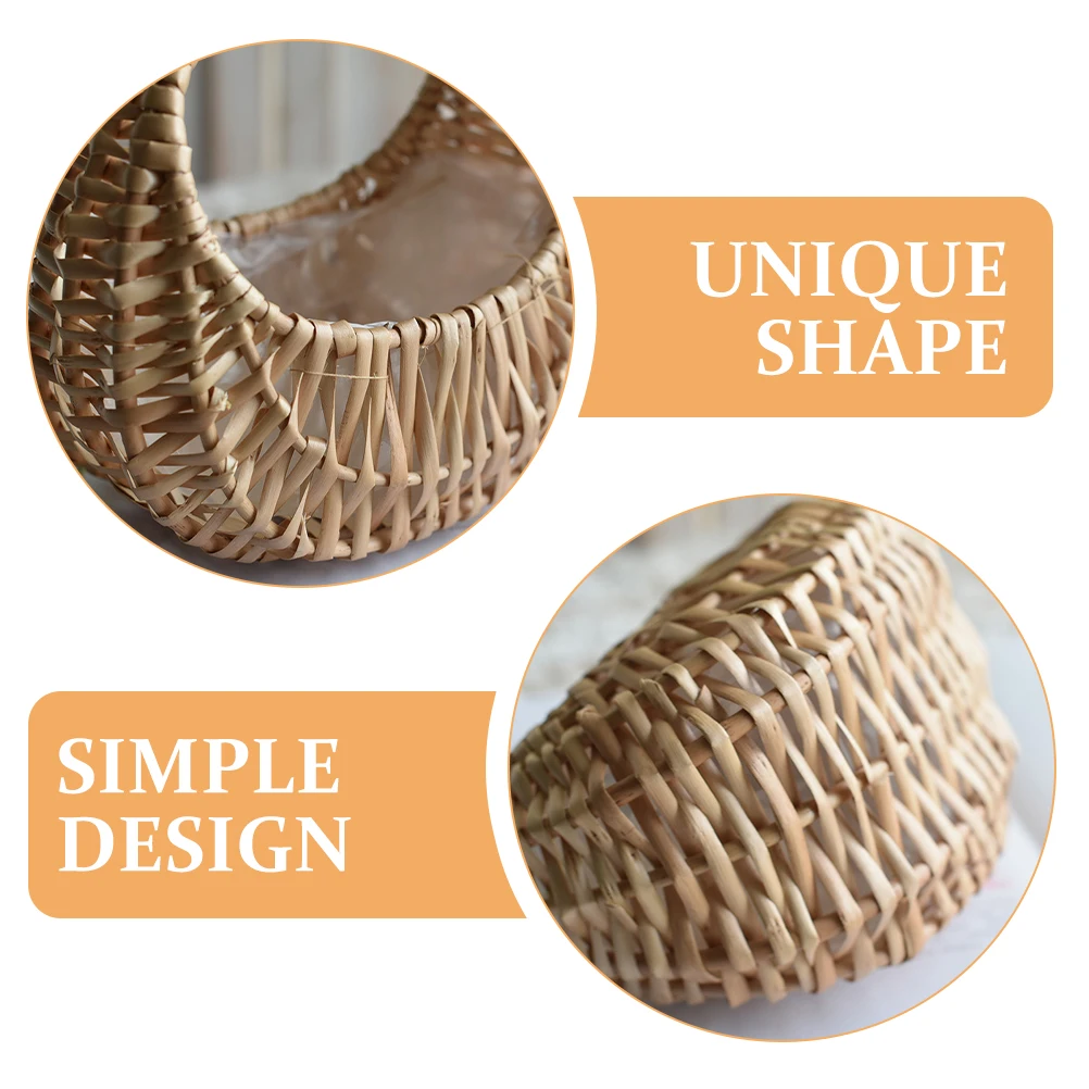 

2 Pcs Woven Small Basket Rattan Flower Girl Baskets for Organizing Wicker Arrangement