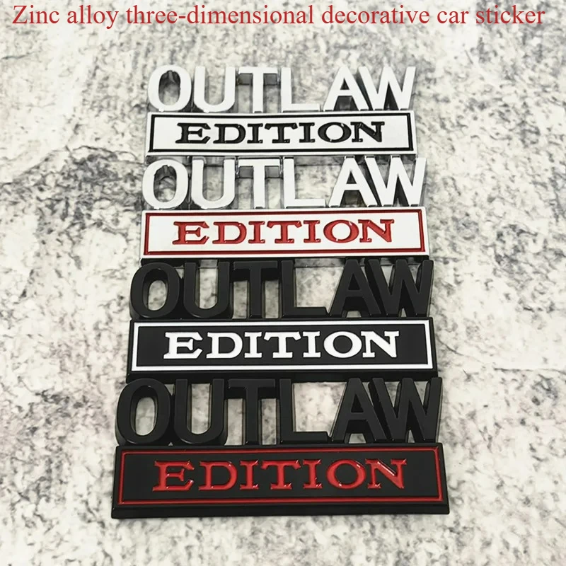 High-quality Modification Metal 3D Stereoscopic Stickers OUTLAW EDITION Body Decoration Scratch Cover For Car Accessories