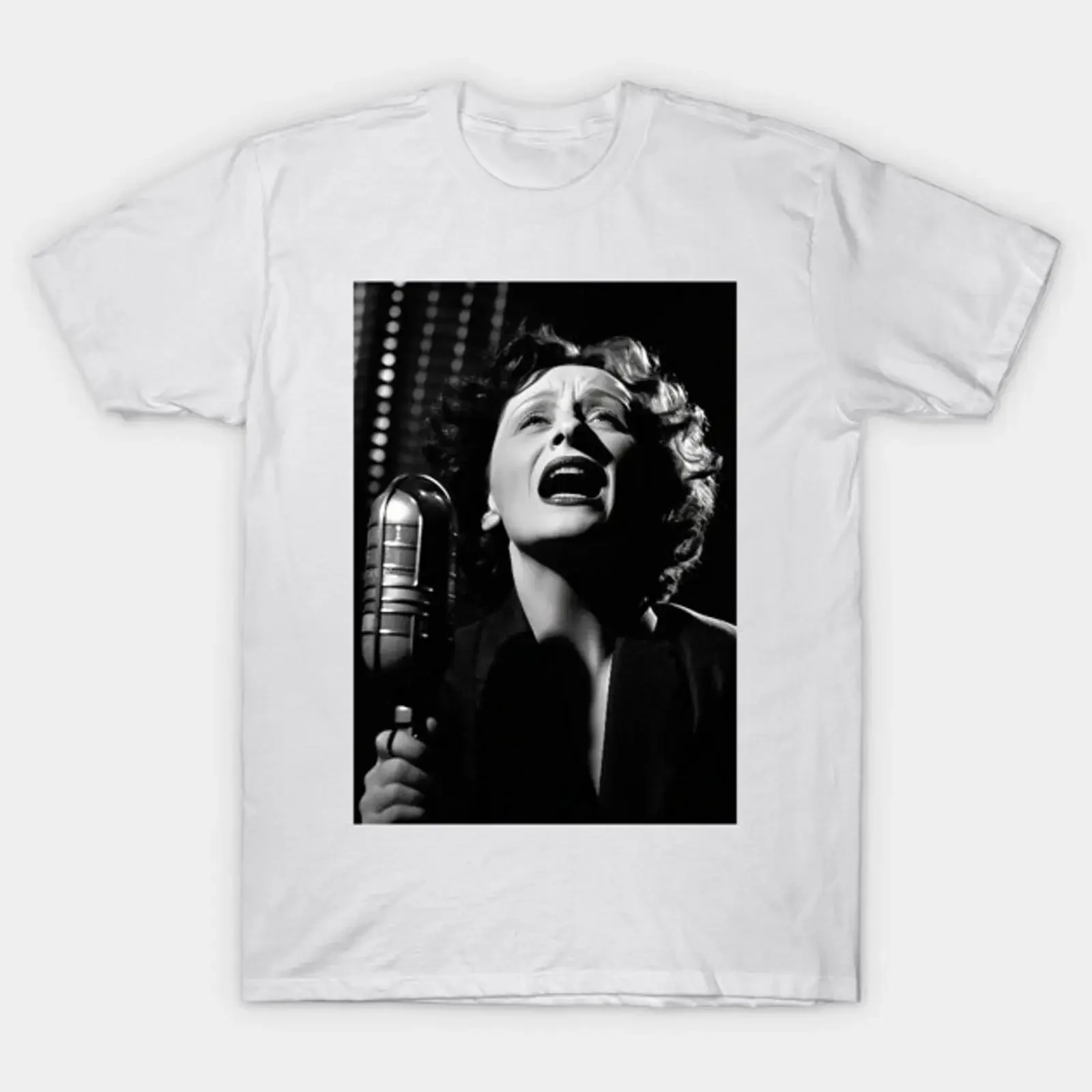 Magnifique photo Edith Piaf portrait T Shirt vintage Washed streetwear Comfortable fashion Soft Breathable Unisex graphic