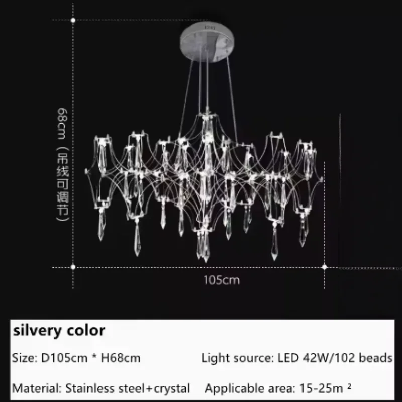 Noordse luxe kristallen kroonluchter Gypsy Firefly kristallen kroonluchter woonkamer villa duplex trap Dandelion hanglamp
