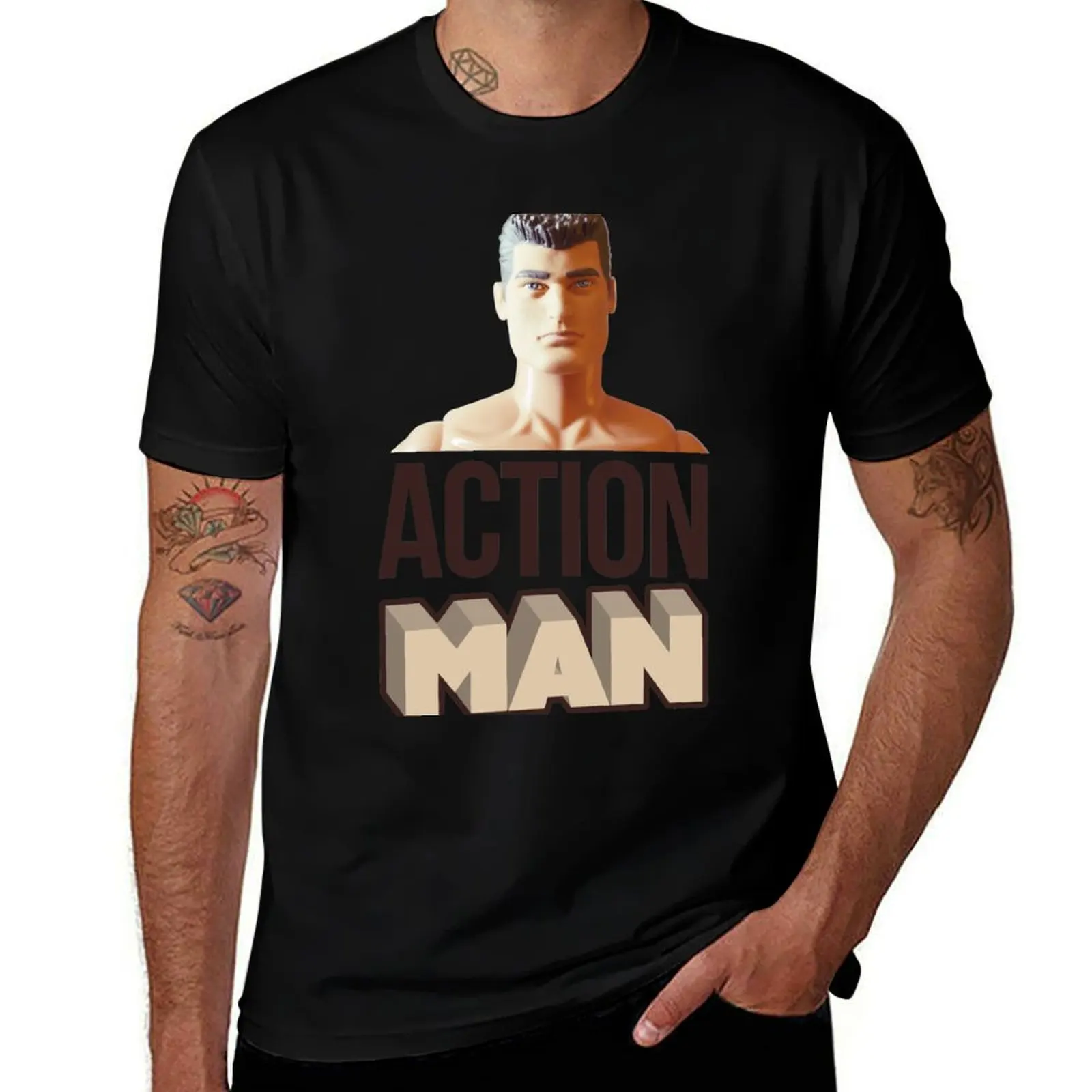 

action man T-Shirt aesthetic clothes custom t shirt anime shirt plain black t shirts men