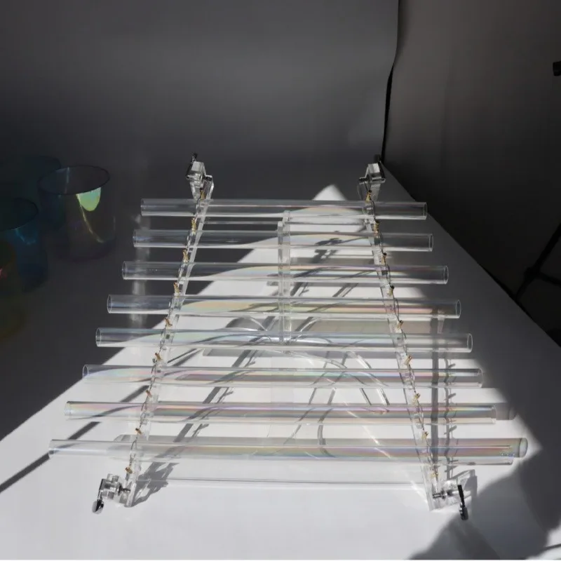 8 Tone Crystal Harp with Box Transparent Meditation Quartz Harp Yoga Sound Therapy Portable Harps Musical Instruments Percussion