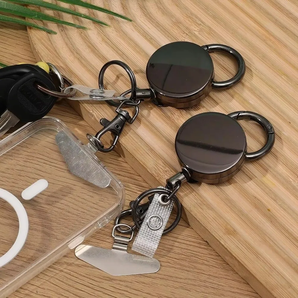 Retractable Phone Holder Lanyard Anti-Theft Anti-Drop Retractable Keychain Metal Clip Safety Lanyard Anti-Theft Lanyard Cycling