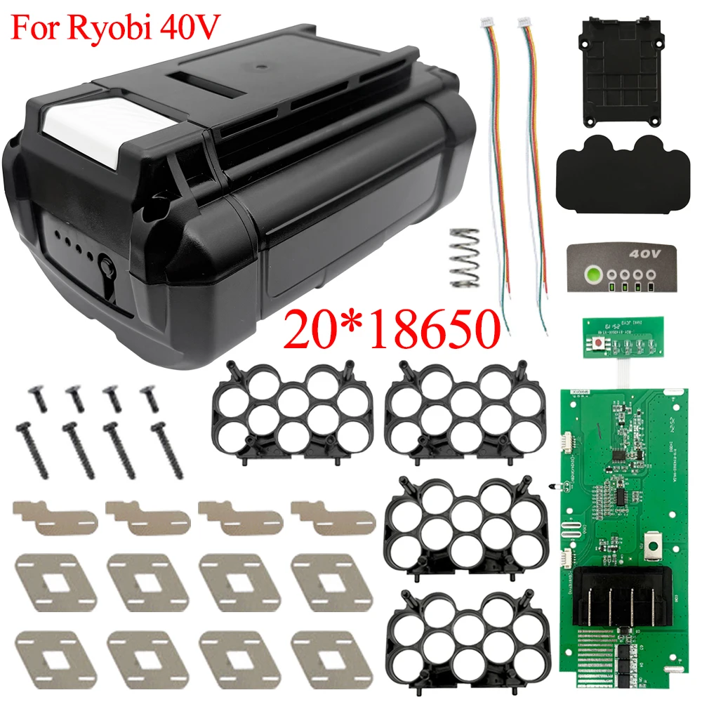 

OP4040 Lithium Battery Storage Box Plastic Case Protection Circuit Board PCB for RYOBI 40V Battery OP4026A OP4050 Shell Housings