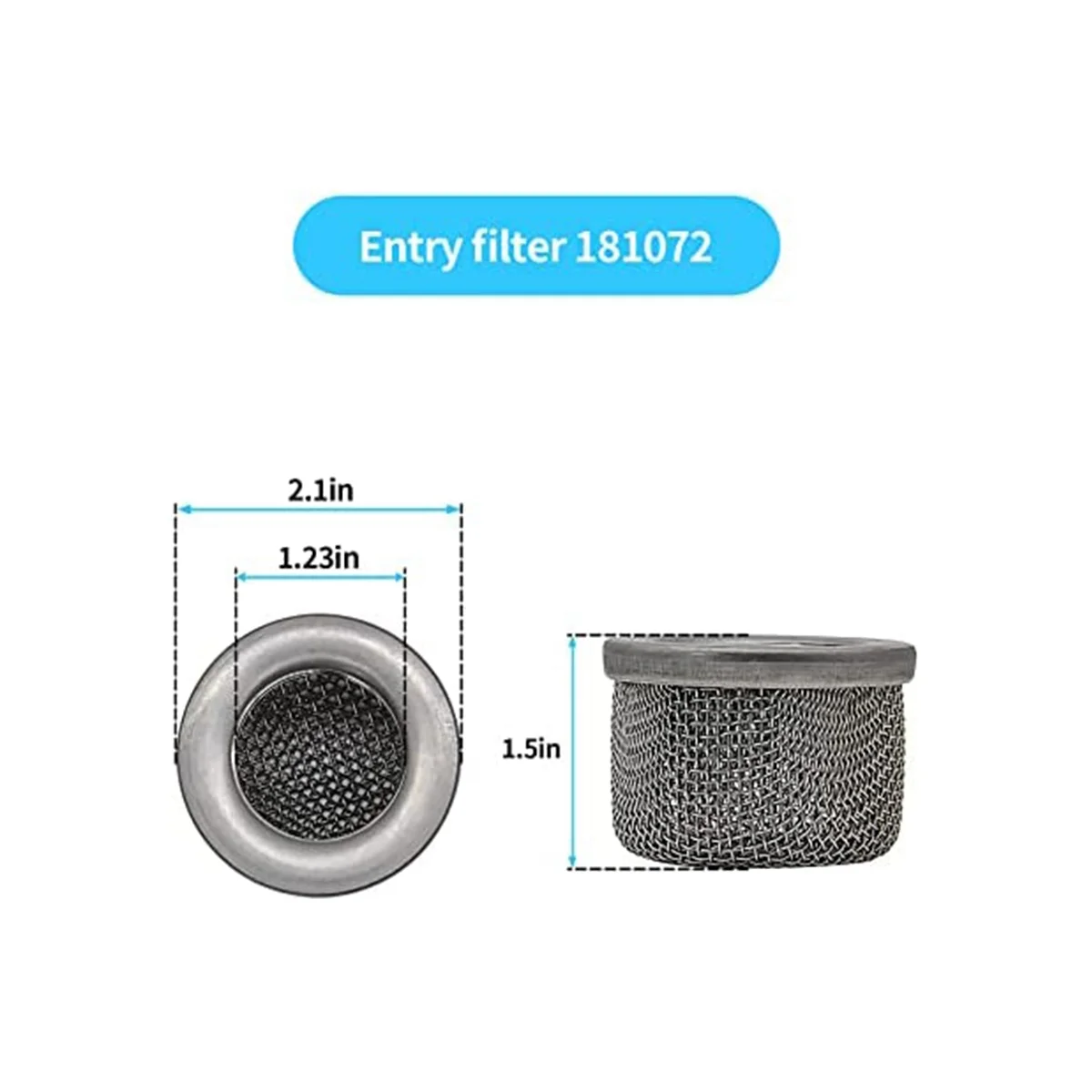 181072 or 181-072 Inlet Strainer Screen Filter with 1in NPT Thread for 795 1095 1500 Airless Paint Sprayer Suction Hose