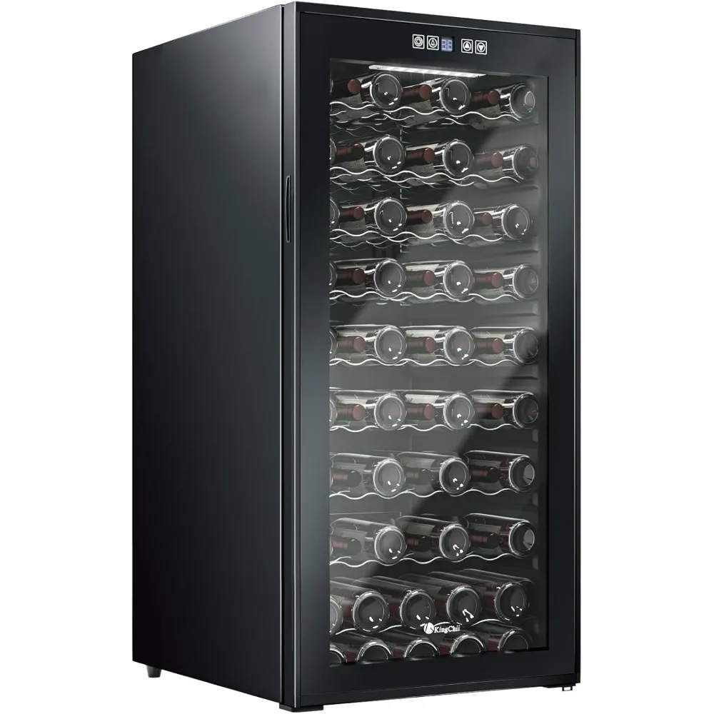 66 Bottle Wine Cooler Refrigerator - Intelligent Digital Control Wine Fridge, Low Noise Operation, Freestanding