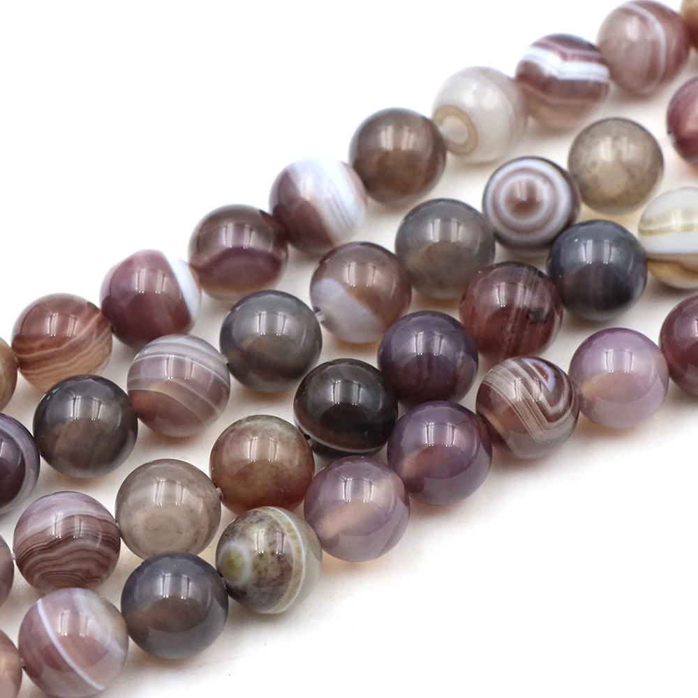 4 6 8 10 mm Natural Stone Botswana Jasper Beads Round Loose Spacer for Jewelry Making DIY Bracelets Necklace 15'' Strand Gifts