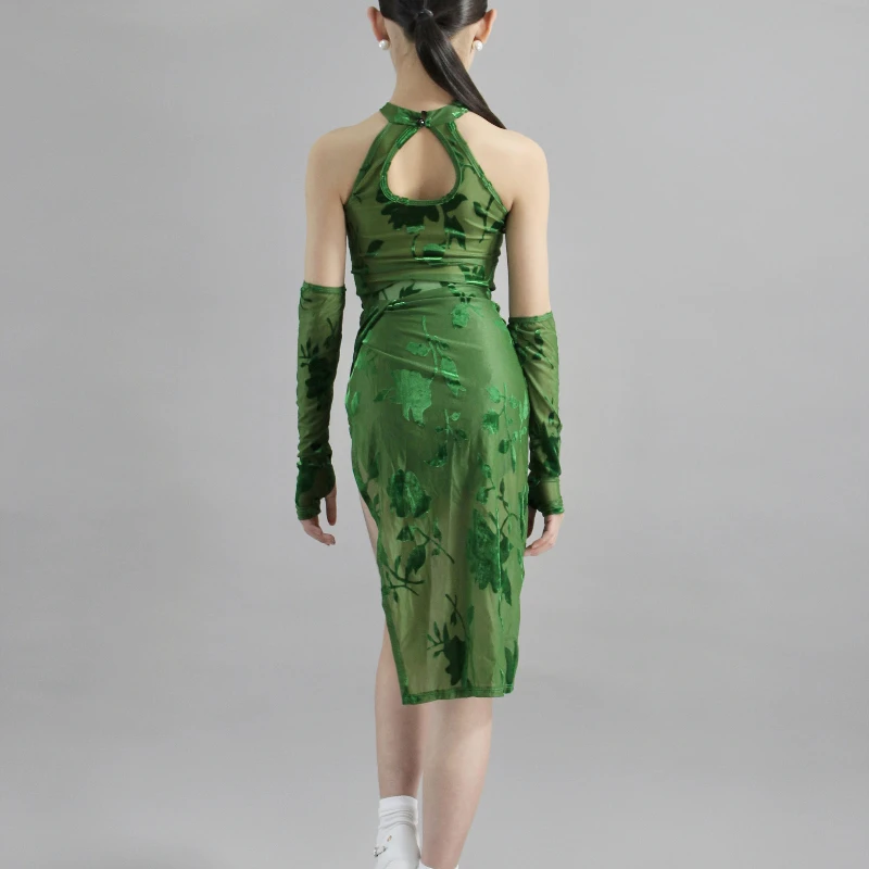 Vestido Qipao Corto Moderno y Mejorado de Verano, Estilo Chino de Alta Gama, Cheongsam Latino, Samba, Vaquero