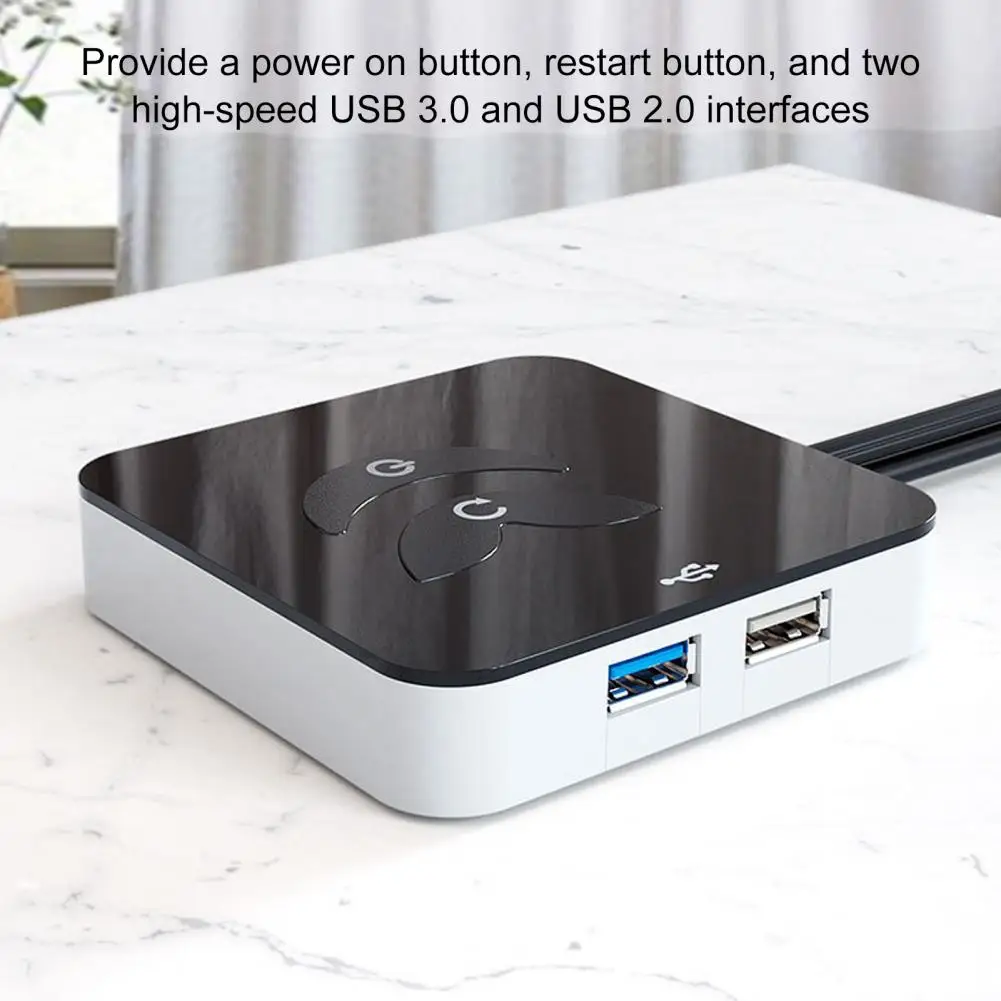 電源ボタン付きデスクトップスイッチ デスクトップコンピュータ用ユニバーサル外部電源ボタン デスクトップ用高速USB3.0/2.0