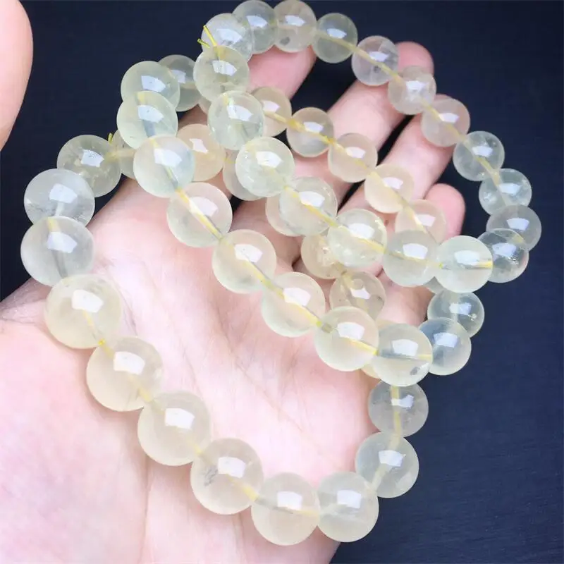 10MM Natural Yellow Quartz Bracelet Gemstone Bead Strings Fashion Beautifully For Men And Women Gift 1PCS